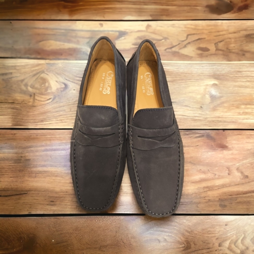 Carlos Men's Ritchie Navy Nubuck Penny Loafers Size 9D